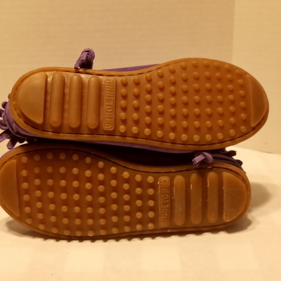 Minnetonka moccasins children's double fringe ankle boot purple size 12 - Picture 7 of 7